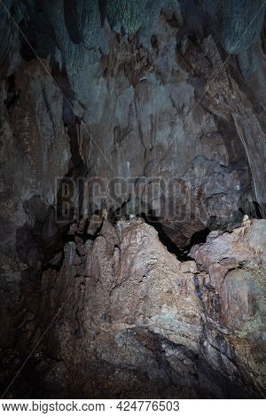 Stalactites And Stalagmites In Pastena Cave In Fronzinone In Lazio, Italy