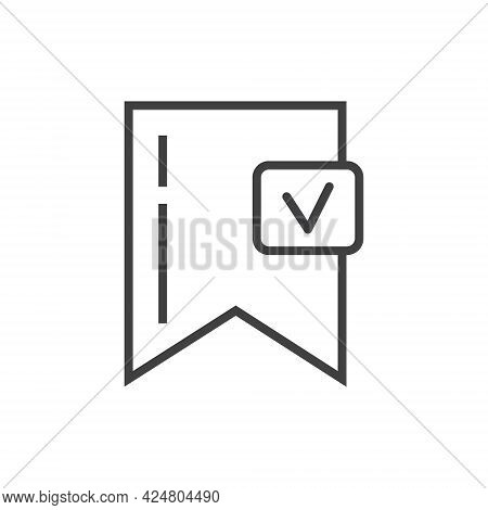 Bookmark Tag, Label Icon Vector In Outline Style. Bookmark Line Symbol