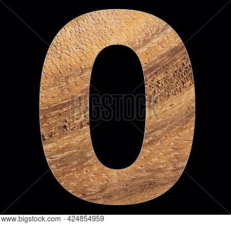Number 0 - Zero Digit On Rustic Wooden Background