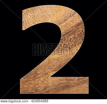 Number 2 - Zero Digit On Rustic Wooden Background