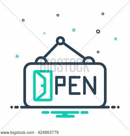Mix Icon For Open Unbuttoned Unclosed Uncurtained