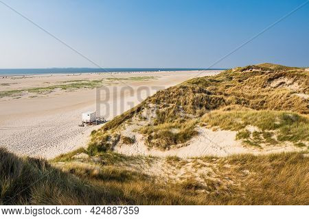 Beach And Dunes In Norddorf On The North Sea Island Amrum, Germany.