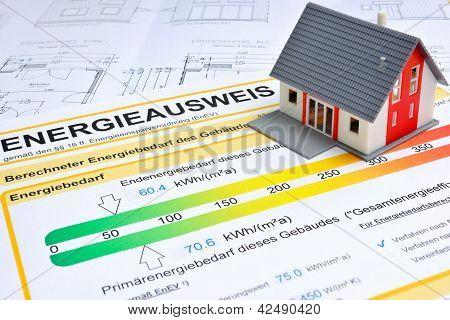 Haus mit energiesparenden Zertifikat