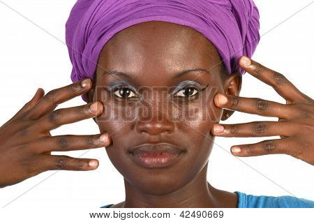Pretty African Girl With Scarf