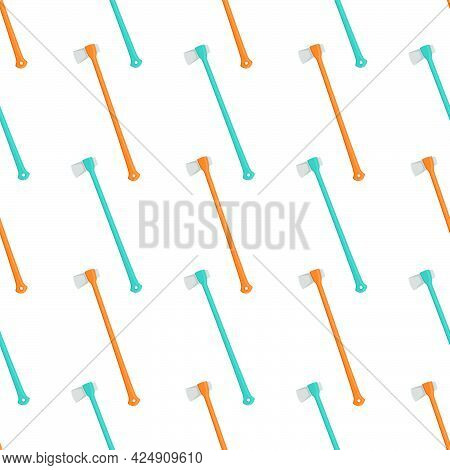 Illustration On Theme Pattern Steel Axes With Wooden Handle