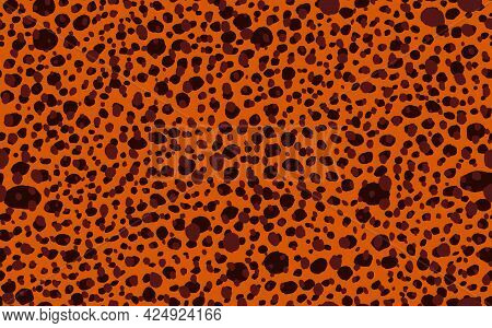 Abstract Modern Leopard Seamless Pattern. Animals Trendy Background. Black And Brown Decorative Vect