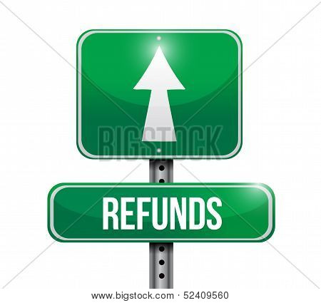 Refunds Road Sign Illustrations Design