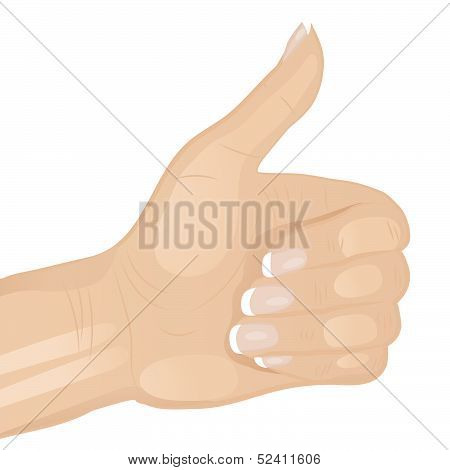 Illustration of a woman's hand doing a thumbs up