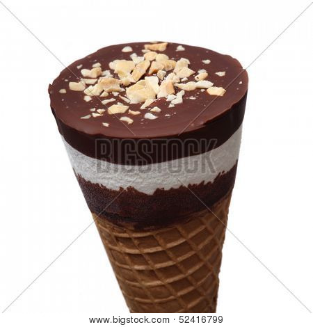 chocolate ice cream isolated on white
