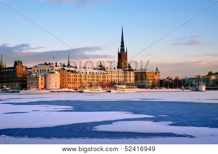 Winter in Stockholm with snow