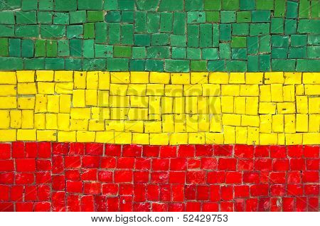 Ethiopian Flag in Mosaic