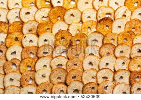 Small round mini bake rolls with a hole inside
