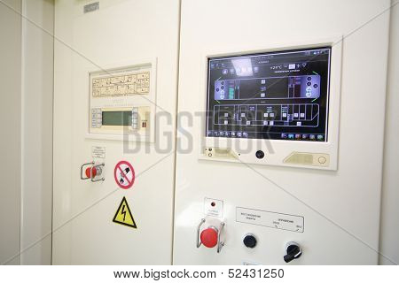 TVER - JUN 05: Installation of fire alarm and fire fighting in the new two storey car, on June 05, 2013 in Tver, Russia.