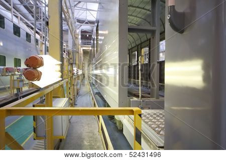 TVER - JUN 05: In the assembly shop between body of the wagon, on June 05, 2013 in Tver, Russia.