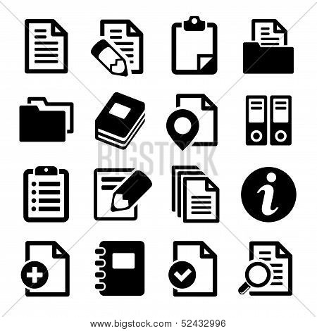 Documents and folders icons set.