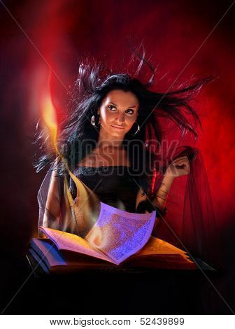 Portrait beautiful witch