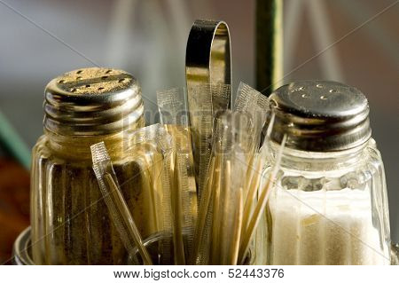 salt and pepper in a retaurant