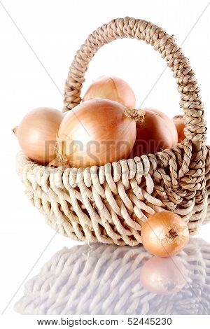 Onions Napiform In A Basket