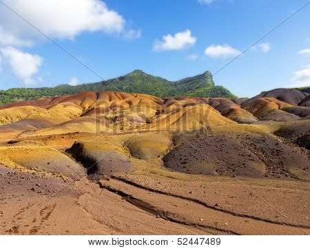 Multi Colored Sand Dunes Of Chamarel