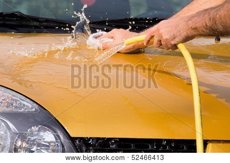 Hand Car Wash - Bonnet With Water Splash