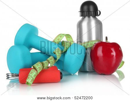 Different tools for sport isolated on white