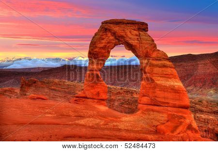 Arches National Park Delicate Arch sunset in Moab Utah USA photo mount