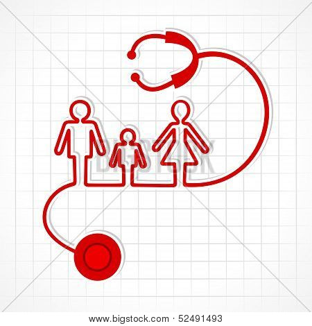 Stethoscope make family icon stock vector