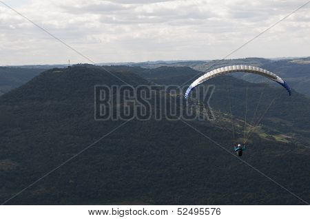 Free-flying On Paragliding At Rio Grande Do Sul, Brazil