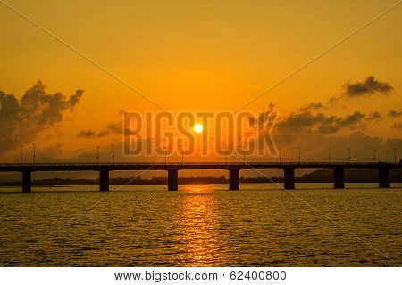 Bridge sunset at Vietnam
