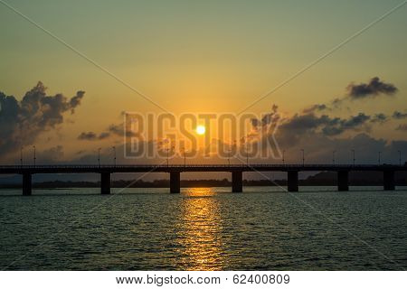 Bridge sunset at Vietnam