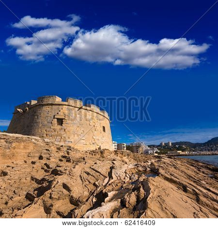 Moraira Castle in teulada beach at Mediterranean Alicante of Spain