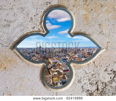 Valencia aerial skyline from el Miguelete tower of Spain photomount