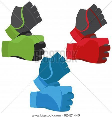 Vector Fingerless Gloves Illustration Isolated On White Background