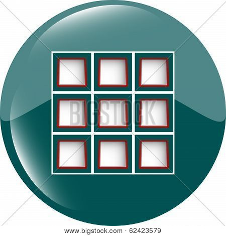Empty Box Sign On Web Icon, Button Isolated On White