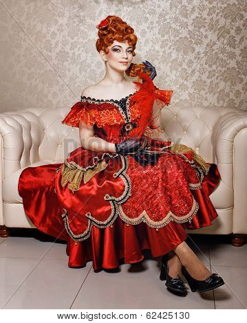 Young Girl Red Dress