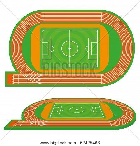 Vector Sports Ground Illustration Isolated On White Background