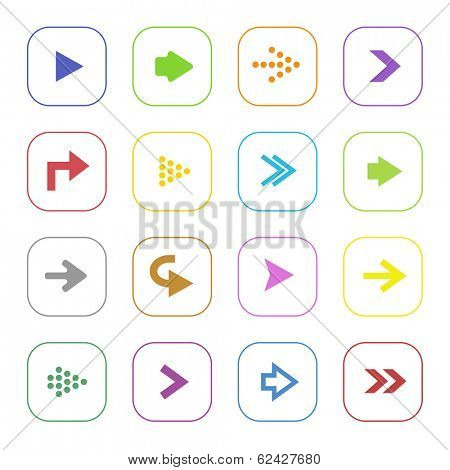 Colorful arrow icon set collection