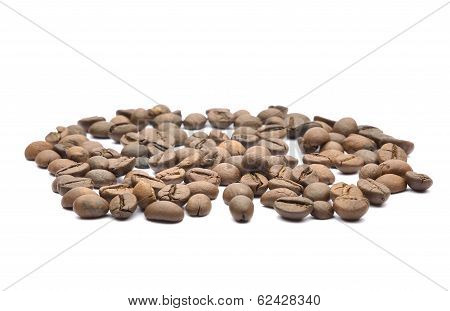 Coffee beans on white background