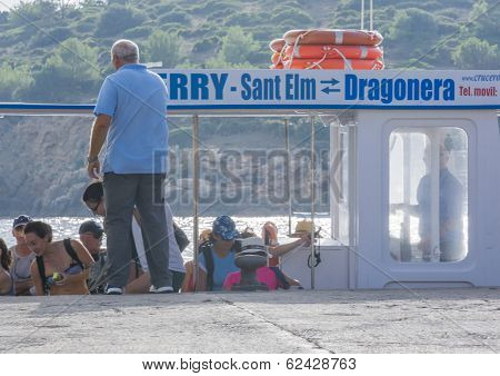 Dragonera Ferry With Tourists