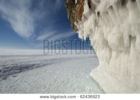 Apostle Islands Ice Caves on frozen Lake Superior, Wisconsin