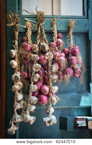 The south Italy, area Calabria, Tropea city, national food - red onion 