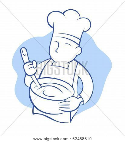 Chef Whisking Illustration