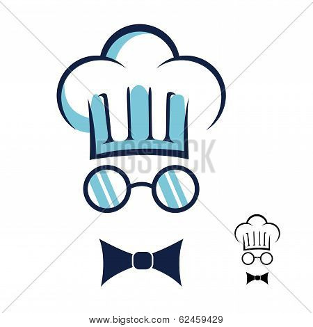 Chef with glasses symbol