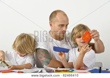 parent teaching children