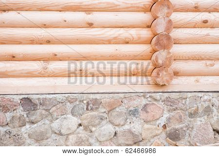 Wooden Hause. Sectioned Log.
