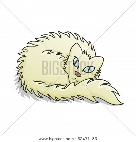 Light Fluffy Cat Vector Illustration