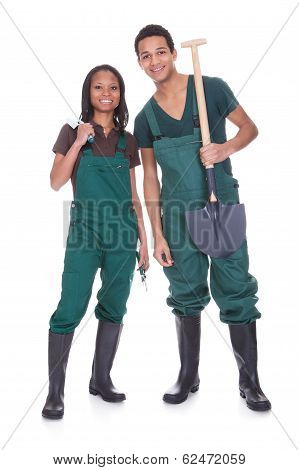 Couple Of Garden Workers