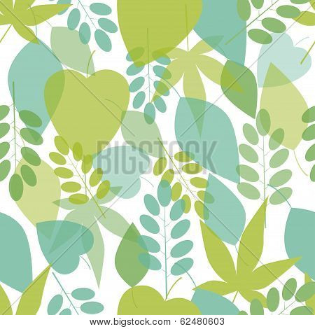 Seamless bright leaves pattern. Vector, EPS10