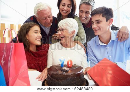 Family Celebrating 70th Birthday Together