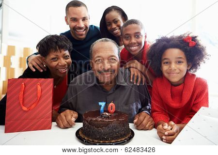 Family Celebrating 70th Birthday Together